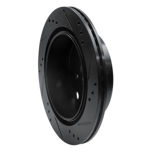 Subaru Forester Brake Rotor (1) - Rear Left - R1 Concepts - Drilled & Slotted - Black - `14-`18